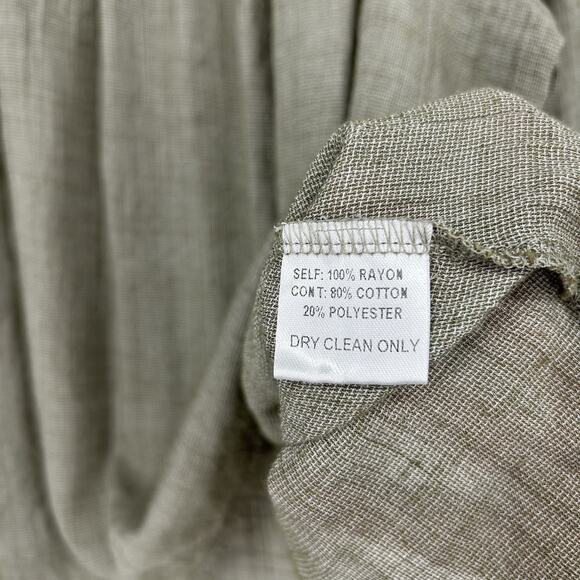 Azel Hazel Hazel Haze Boho Crop Top Green Lace Embroidered 3/4 Sleeve Size M - Picture 9 of 9